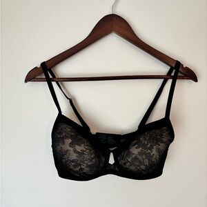 Soma Black Lace Underwire Bra with Adjustable Straps